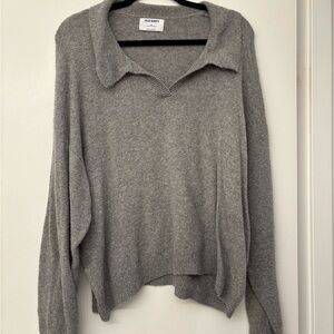 NWOT Gray Collared Sweater